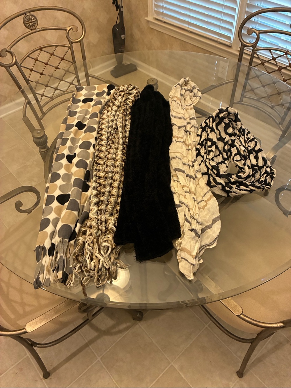 Mixed Neutral Scarf Set — 5-Piece Cozy and Patterned Wrap Collection